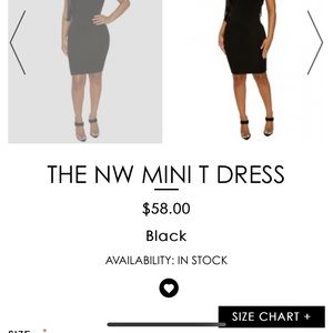 Naked Wardrobe mini T dress. Small. Never worn